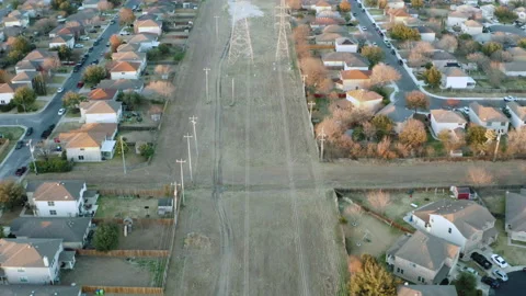 Tracking Power Lines Between 2 San Antonio Neighborhoods Stock Footage 172333622