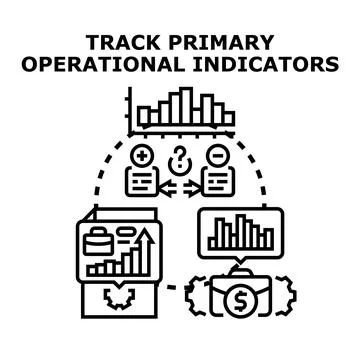 Tracking primary operational indicators and business performance Illustrazione stock
