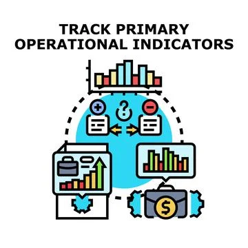Tracking primary operational indicators and business performance Stock Illustration