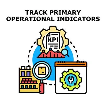 Tracking primary operational performance indicators Illustrazione stock