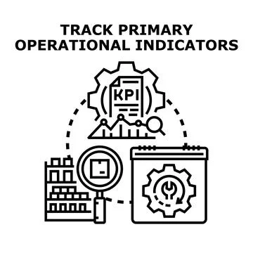Tracking primary operational performance indicators Stock Illustration