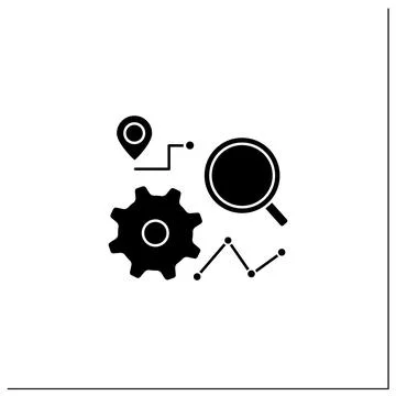 Tracking process glyph icon Illustrazione stock