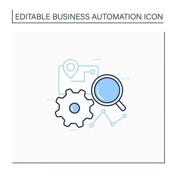 Tracking process line icon 库存插图