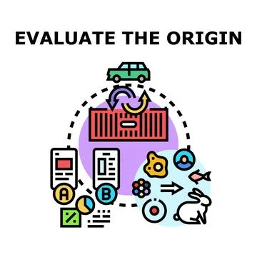 Tracking product origin and supply chain evaluation concept Stock Illustration