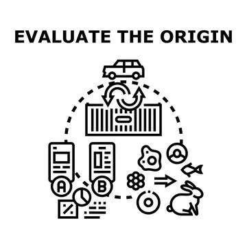 Tracking product origin and supply chain evaluation concept イラスト素材