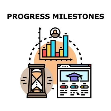 Tracking progress milestones in education and development Stock Illustration