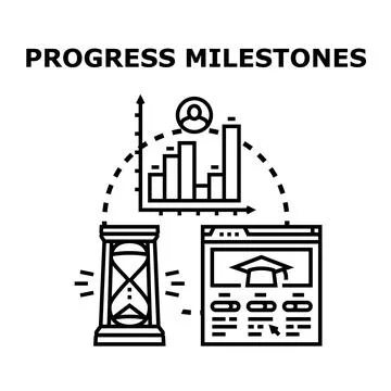Tracking progress milestones in education and development Stock Illustration