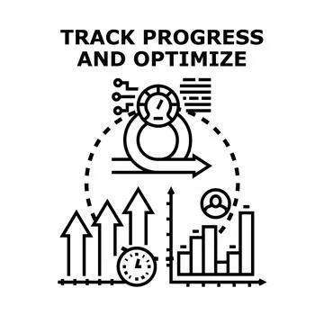 Tracking project progress and optimizing workflow strategy Stock Illustration