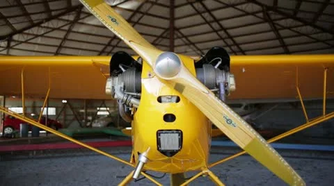 Tracking of Propeller Plane Stock-Footage 22099983