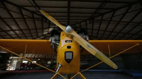 Tracking of Propeller Plane Stock Footage 22099997