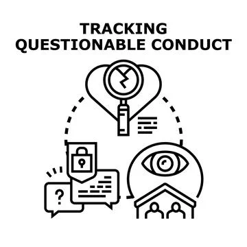 Tracking questionable conduct investigation icon concept Stock Illustration