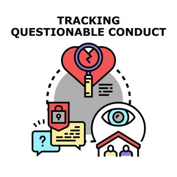 Tracking questionable conduct investigation icon concept Stock Illustration