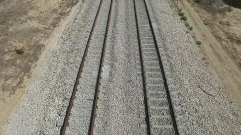 Tracking of railway or railroad Stock Footage 54337481