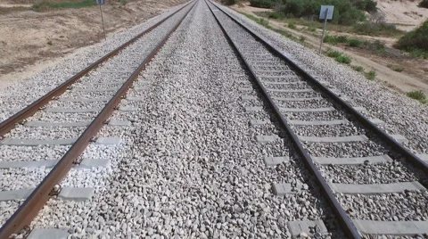 Tracking of railway or railroad Stock Footage 54342120