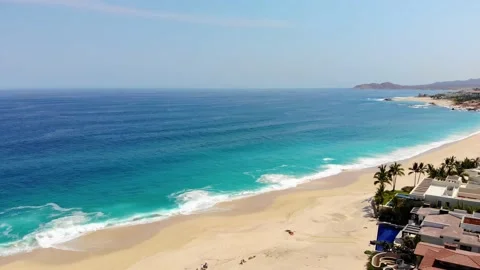 Tracking right on beach in Cabo Stock Footage 155459710