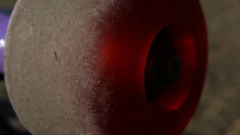 Tracking Right to Left By Skateboard Inside Truck and Wheels Close Up Extreme Video stock 114034817