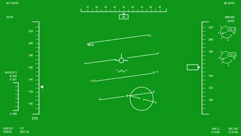 Tracking Screen HUD Animation with Green Screen for Chroma Key Video Editing Stock Footage 332968088
