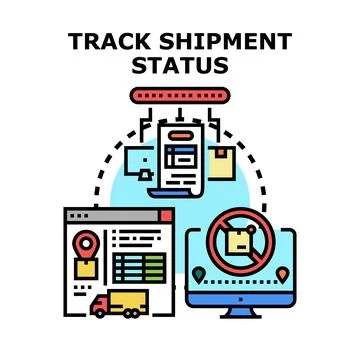 Tracking shipment status on delivery service application Illustrazione stock