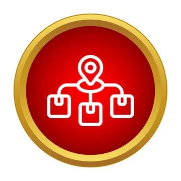 Tracking shipping packages with location map pin Stock Illustration