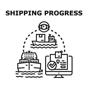Tracking shipping progress and global logistics distribution Stock Illustration