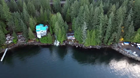 Tracking shore Howe Sound Stock Footage 344900436