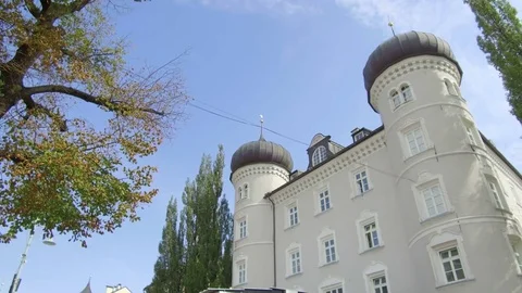 Tracking shot, antique palace, Lienz Video stock 79656611