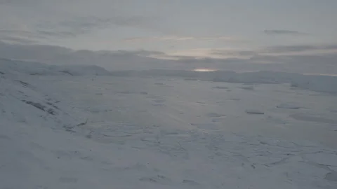 Tracking Shot of Arctic Ice at Sunset, 4K Stock Footage 314399174