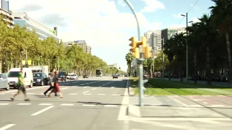 Tracking shot in Barcelona, Spain Stock Footage 154405069