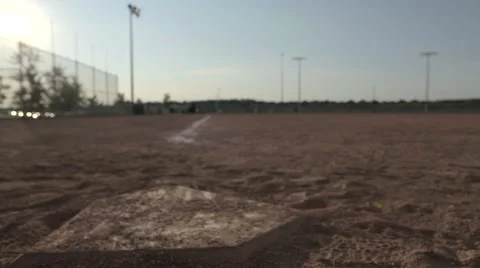 Tracking Shot of Baseball Diamond Base Stock Footage 41670046