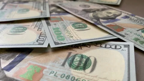 Tracking Shot Bundle Of Cash Stock Footage 240144838