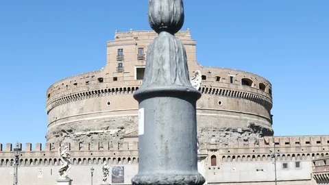 A tracking shot of the Castel Sant Angelo of Rome. 스톡 동영상 101740602
