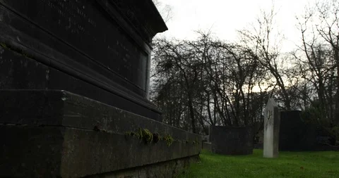 Tracking shot in the cemetery Stock Footage 99392419