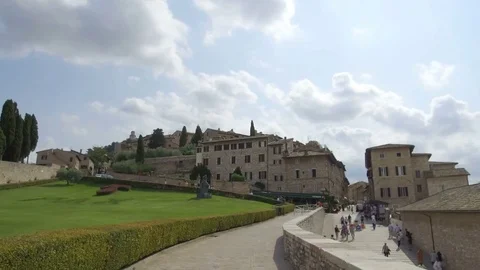 Tracking shot center, Assisi Stock Footage 82120908