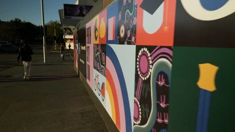 Tracking shot Development WA Perth City Link billboards 6K Stock Footage 312192492