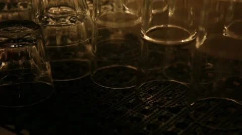 Tracking shot of drinking glasses at a bar Stock Footage 20646274