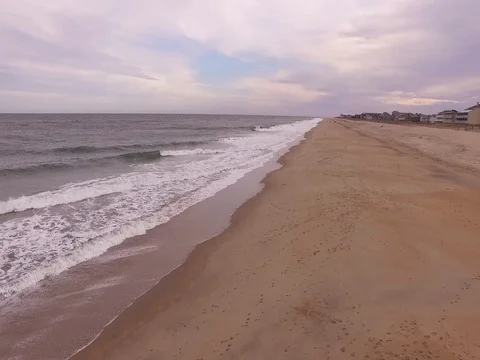 Tracking shot of drone over coastline Stock Footage 82574736