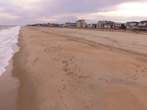 Tracking shot of drone over coastline Stock Footage 82574738