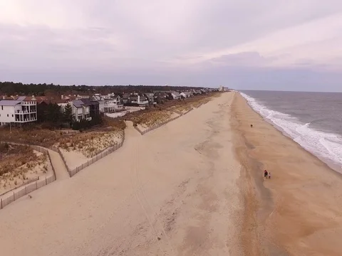 Tracking shot of drone over coastline Stock Footage 82574773