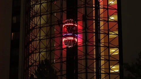 TRACKING SHOT OF ELEVATOR GOING UP Stock Footage 96115640