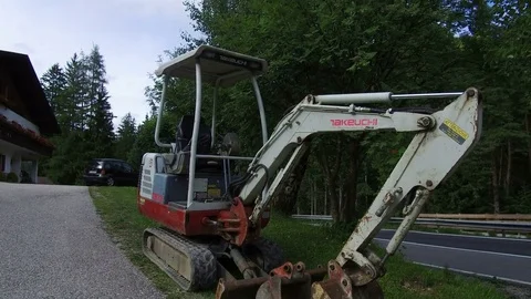 Tracking shot excavator Stock Footage 78203592