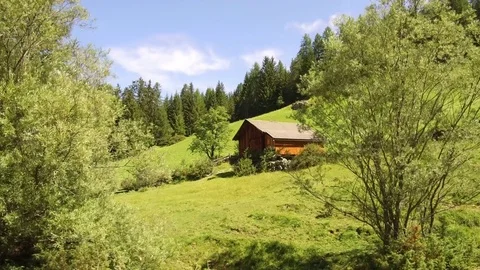 Tracking shot farmstead Ruac, Alta Badia Stock Footage 79647657