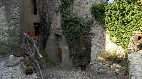 Tracking shot forward along a rural hamlet. Stock Footage 276606728