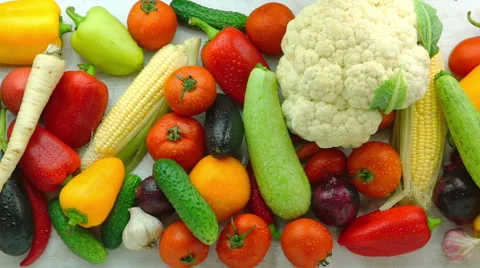 Tracking Shot of Fresh Organic Vegetables Видео 68415993