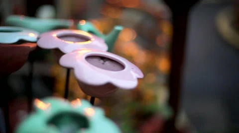 Tracking shot garden ornaments Stock Footage 44288167