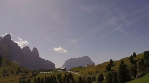 Tracking shot, Gardena Pass Video stock 79895955