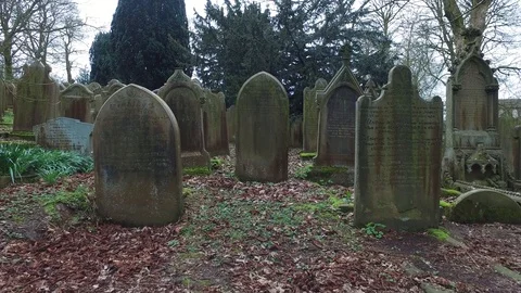 Tracking shot of gravestones Stock Footage 105031968