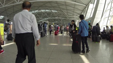 Tracking shot inside Incheon International Airport_02 Stock Footage 34144973
