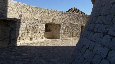 Tracking shot inside Minceta Tower, Dubrovnik, Croatia Stock-Footage 71178857