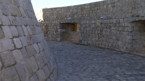 Tracking shot inside Minceta Tower, Dubrovnik, Croatia Stock-Footage 71178865