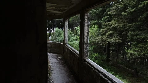 Tracking shot inside ruins of a building Stock Footage 267328594